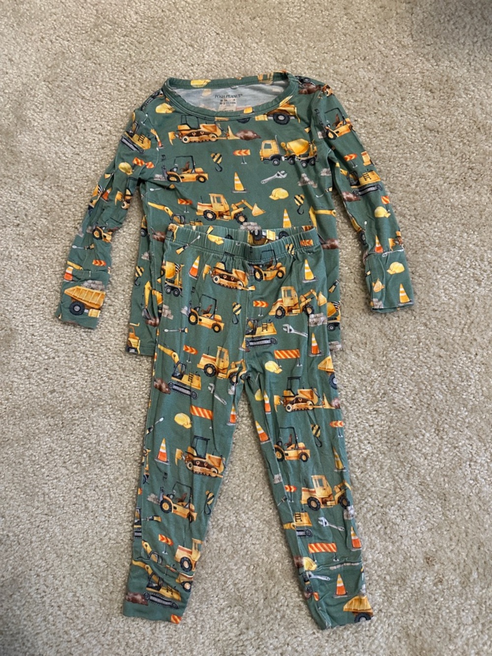 Posh Peanut 2 piece construction pajama set size 18-24M